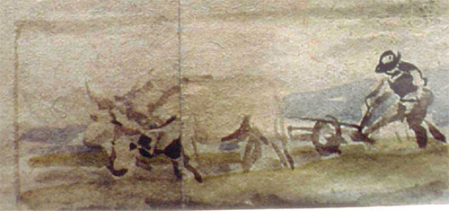 Ackern mit Ochsengespann