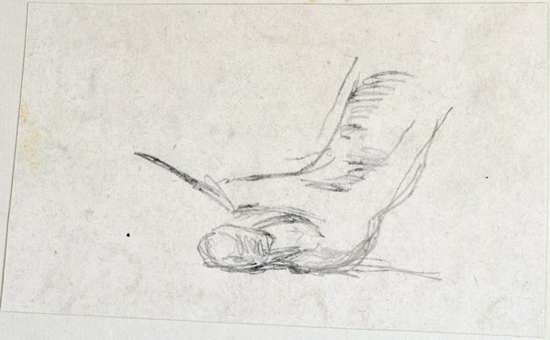 Hand aufgestützt