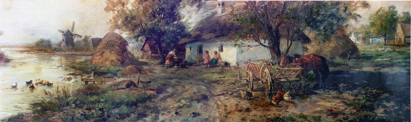 Dorfrand mit Windmühle