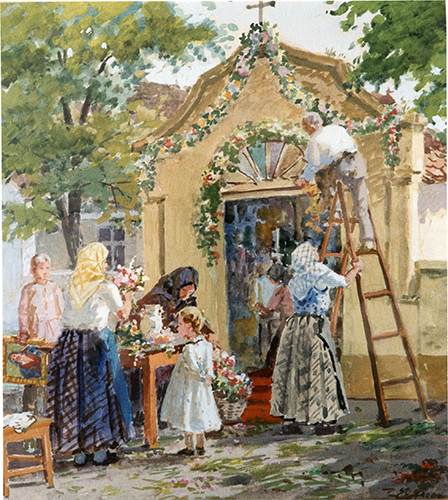 Fronleichnamskapelle schmücken