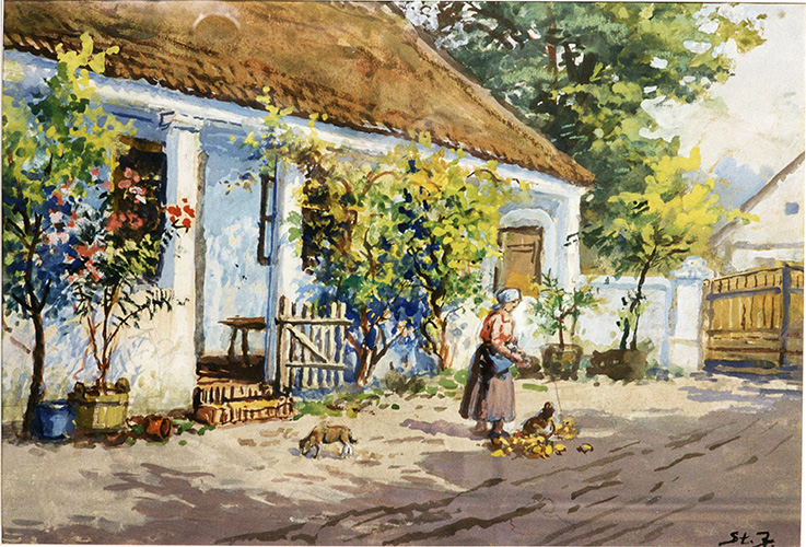 Hausgang mit Pfeiler