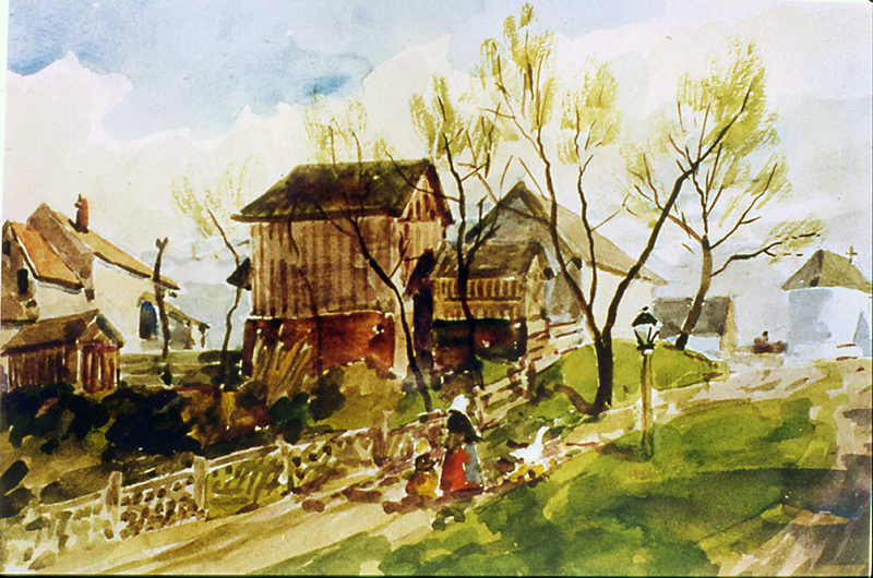 Dorfstraße im Hügelland