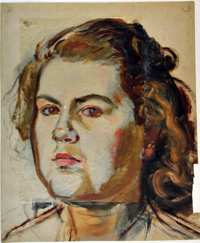 Frauenbildnis, rundes Gesicht