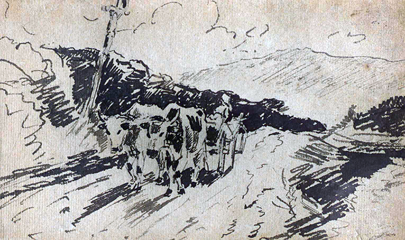 Ochsenkarren unterwegs