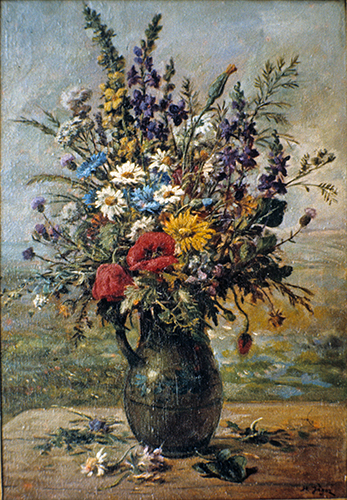 Feldblumen im Tonkrug