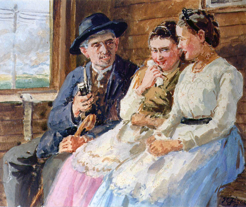 Reisende in der Eisenbahn