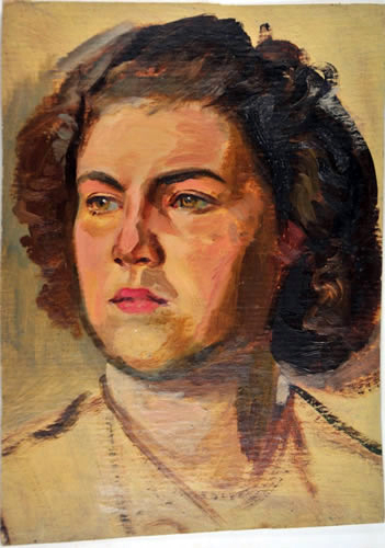 Frauenbildnis, braune Augen