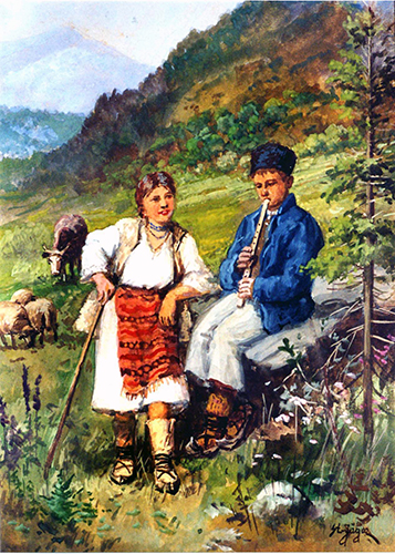 Rumänisches Hirtenpaar