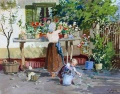 Hofpartie mit Topfblumen - WK:2286