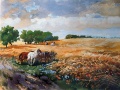 Weizenflur mit Pferdewagen - WK:0354