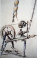 Spinnrad mit Spinnrocken - WK:1009