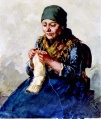 Bäuerin mit Strickstrumpf - WK:1699