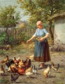 Frau füttert Hühner - WK:1355