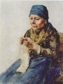 Bäuerin strickt - WK:0839