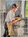 Arbeiter in der Schuhfabrik - WK:0444