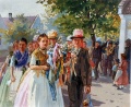 Kirchweihzug an der Straßenecke - WK:0836