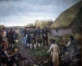 Împărțirea locului de casă de către funcționarul imperial (Ankunft der Einwanderer (Ankunft)) - WK:0376