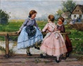 Drei Mädchen auf der Brücke - WK:0046