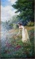 Dame auf einer Blumenwiese - WK:1426