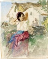 Zigeunerin vor den Häusern - WK:1725