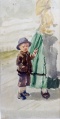 Knabe am Rock der Mutter - WK:1002
