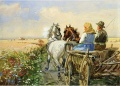 Weizenflur mit Pferdewagen - WK:0825