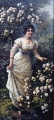 Dame und weiße Rosen - WK:0080